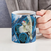 Sulphur-crested Cockatoo New Zealand Christmas In July Ceramic Mug NZ Aroha Koru Fern Marble Vibes LT14 - Polynesian Pride