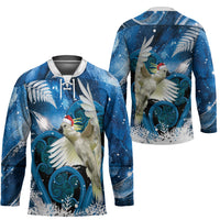Sulphur-crested Cockatoo New Zealand Christmas In July Hockey Jersey NZ Aroha Koru Fern Marble Vibes LT14 - Polynesian Pride
