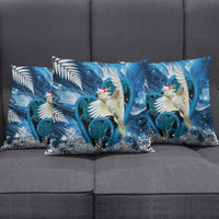 Sulphur-crested Cockatoo New Zealand Christmas In July Pillow Cover NZ Aroha Koru Fern Marble Vibes LT14 - Polynesian Pride