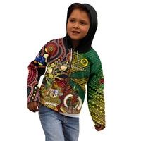 Vanuatu and Australia Kid Hoodie Vanuatuan Polynesian Mix Aussie Aboriginal Art LT14 - Polynesian Pride