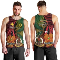 Vanuatu and Papua New Guinea Men Tank Top Vanuatuan With PNG Polynesian Pattern LT14 - Polynesian Pride