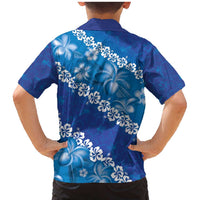 Vintage Blue Polynesia Family Matching Mermaid Dress and Hawaiian Shirt Plumeria With Hibiscus Tropical Vibes LT14 - Polynesian Pride