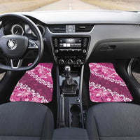 Vintage Pink Polynesia Car Mats Plumeria With Hibiscus Tropical Vibes