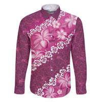 Vintage Pink Polynesia Family Matching Puletasi and Hawaiian Shirt Plumeria With Hibiscus Tropical Vibes