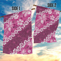 Vintage Pink Polynesia Garden Flag Plumeria With Hibiscus Tropical Vibes