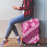 Vintage Pink Polynesia Luggage Cover Plumeria With Hibiscus Tropical Vibes