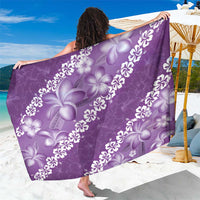 Vintage Purple Polynesia Sarong Plumeria With Hibiscus Tropical Vibes