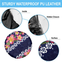 Blue Polynesia Spare Tire Cover Plumeria With Hibiscus Pattern Tropical Vibes