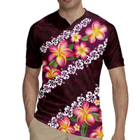 Pink Polynesia Rugby Jersey Plumeria With Hibiscus Pattern Tropical Vibes