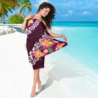 Pink Polynesia Sarong Plumeria With Hibiscus Pattern Tropical Vibes