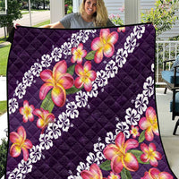 Purple Polynesia Quilt Plumeria With Hibiscus Pattern Tropical Vibes LT14 Purple - Polynesian Pride