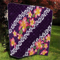 Purple Polynesia Quilt Plumeria With Hibiscus Pattern Tropical Vibes LT14 - Polynesian Pride