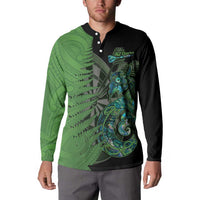 Personalised New Zealand Darts Button Sweatshirt Aotearoa Maori Fern Mix Manaia Tattoo LT14 - Polynesian Pride