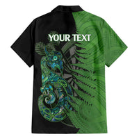 Personalised New Zealand Darts Family Matching Off Shoulder Maxi Dress and Hawaiian Shirt Aotearoa Maori Fern Mix Manaia Tattoo LT14 - Polynesian Pride
