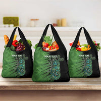 Personalised New Zealand Darts Grocery Bag Aotearoa Maori Fern Mix Manaia Tattoo LT14 3-pack One Size Green - Polynesian Pride