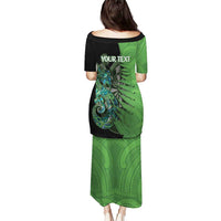 Personalised New Zealand Darts Puletasi Aotearoa Maori Fern Mix Manaia Tattoo