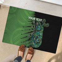 Personalised New Zealand Darts Rubber Doormat Aotearoa Maori Fern Mix Manaia Tattoo LT14 - Polynesian Pride