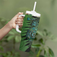 Personalised New Zealand Darts Tumbler With Handle Aotearoa Maori Fern Mix Manaia Tattoo