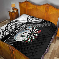 Personalised New Zealand Darts Quilt Aotearoa Fern Mix Paua Shell Manaia - Black LT14 - Polynesian Pride