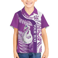 Personalised New Zealand Darts Hawaiian Shirt Aotearoa Fern Mix Paua Shell Manaia - Purple LT14 - Polynesian Pride