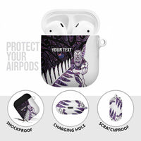 New Zealand Silver Fern Rugby Custom AirPods Case Go All Black Purple Maori Paua Shell - Polynesian Pride