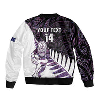 New Zealand Silver Fern Rugby Custom Bomber Jacket Go All Black Purple Maori Paua Shell LT14 - Polynesian Pride