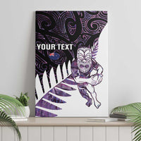New Zealand Silver Fern Rugby Custom Canvas Wall Art Go All Black Purple Maori Paua Shell LT14 - Polynesian Pride