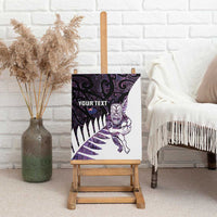 New Zealand Silver Fern Rugby Custom Canvas Wall Art Go All Black Purple Maori Paua Shell LT14 - Polynesian Pride