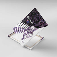 New Zealand Silver Fern Rugby Custom Canvas Wall Art Go All Black Purple Maori Paua Shell LT14 With Frame Purple - Polynesian Pride