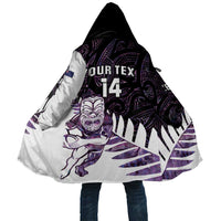 New Zealand Silver Fern Rugby Custom Cloak Go All Black Purple Maori Paua Shell - Polynesian Pride