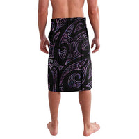 New Zealand Silver Fern Rugby Custom Lavalava Go All Black Purple Maori Paua Shell - Polynesian Pride