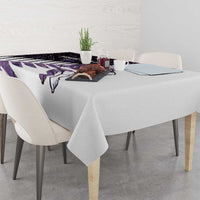 New Zealand Silver Fern Rugby Custom Tablecloth Go All Black Purple Maori Paua Shell - Polynesian Pride