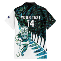 New Zealand Silver Fern Rugby Custom Family Matching Summer Maxi Dress and Hawaiian Shirt Go All Black Turquoise Maori Paua Shell - Polynesian Pride