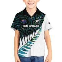 New Zealand Silver Fern Rugby Custom Hawaiian Shirt Go All Black Turquoise Maori Paua Shell - Polynesian Pride