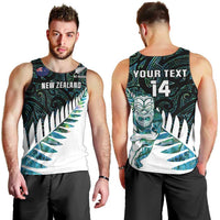 New Zealand Silver Fern Rugby Custom Men Tank Top Go All Black Turquoise Maori Paua Shell - Polynesian Pride