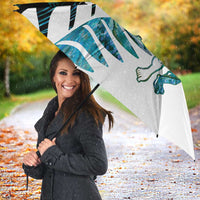 New Zealand Silver Fern Rugby Custom Umbrella Go All Black Turquoise Maori Paua Shell - Polynesian Pride
