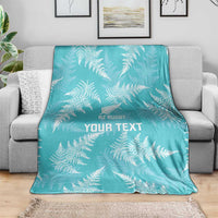 New Zealand Silver Fern Rugby Custom Blanket Go Aotearoa Champions Turquoise Version - Polynesian Pride