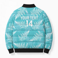 New Zealand Silver Fern Rugby Custom Bomber Puffer Jacket Go Aotearoa Champions Turquoise Version - Polynesian Pride