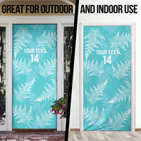New Zealand Silver Fern Rugby Custom Door Cover Go Aotearoa Champions Turquoise Version - Polynesian Pride