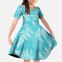 New Zealand Silver Fern Rugby Custom Family Matching Mermaid Dress and Hawaiian Shirt Go Aotearoa Champions Turquoise Version - Polynesian Pride