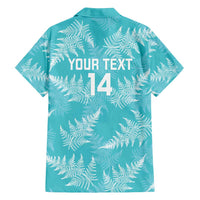 New Zealand Silver Fern Rugby Custom Family Matching Off Shoulder Maxi Dress and Hawaiian Shirt Go Aotearoa Champions Turquoise Version - Polynesian Pride