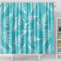 New Zealand Silver Fern Rugby Custom Shower Curtain Go Aotearoa Champions Turquoise Version - Polynesian Pride