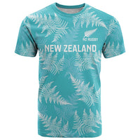 New Zealand Silver Fern Rugby Custom T Shirt Go Aotearoa Champions Turquoise Version - Polynesian Pride