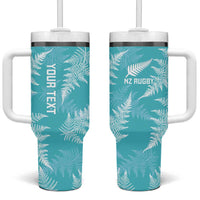 New Zealand Silver Fern Rugby Custom Tumbler With Handle Go Aotearoa Champions Turquoise Version - Polynesian Pride
