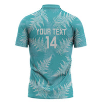 New Zealand Silver Fern Rugby Custom Zipper Polo Shirt Go Aotearoa Champions Turquoise Version LT14 - Polynesian Pride