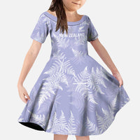 New Zealand Silver Fern Rugby Custom Family Matching Off The Shoulder Long Sleeve Dress and Hawaiian Shirt Go Aotearoa Champions Purple Version - Polynesian Pride