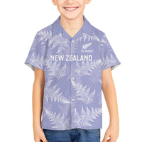 New Zealand Silver Fern Rugby Custom Family Matching Off The Shoulder Long Sleeve Dress and Hawaiian Shirt Go Aotearoa Champions Purple Version - Polynesian Pride