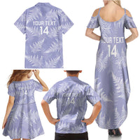 New Zealand Silver Fern Rugby Custom Family Matching Summer Maxi Dress and Hawaiian Shirt Go Aotearoa Champions Purple Version - Polynesian Pride