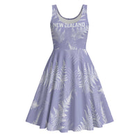 New Zealand Silver Fern Rugby Custom Midi Dress Go Aotearoa Champions Purple Version - Polynesian Pride