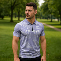New Zealand Silver Fern Rugby Custom Zipper Polo Shirt Go Aotearoa Champions Purple Version - Polynesian Pride